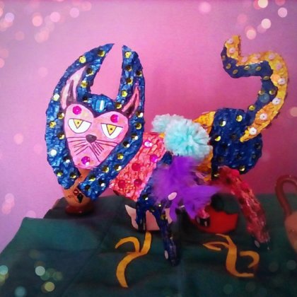 Alebrije Gato : Animal magico protectores de la familia y el hogar