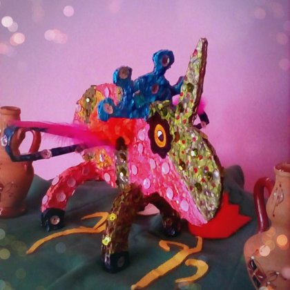 Alebrije Rinoceronte : Autoconocimiento , agilidad, solidaridad, sabiduría, paradoja, libe